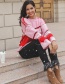 Fashion Red Snowflake Decorated Long Sleeves Sweater