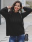 Fashion Black Pure Color Design Long Sleeves Sweater