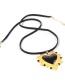 Fashion Gold Color+black Heart Shape Pendant Decorated Necklace