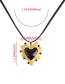 Fashion Gold Color+black Heart Shape Pendant Decorated Necklace