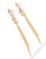 Fashion Gold Color Round Shape Design Long Tassel Earrings