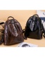Fashion Black Badge Decorated Pure Color Backpack