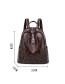 Fashion Black Badge Decorated Pure Color Backpack