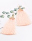 Fashion Beige Tassel Decorated Pure Color Earrings
