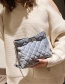 Fashion Gray Grid Pattern Design Pure Color Bag