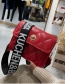 Fashion Red Pure Color Design Grid Pattern Bag