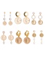Fashion Gold Color Round Shape Decorated Tassel Earrings