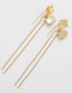 Fashion Gold Color Flower Shape Decorated Tassel Earrings