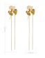 Fashion Gold Color Flower Shape Decorated Tassel Earrings