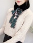 Fashion White Leopard Pattern Decorated Bowknot Scarf