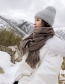 Fashion Brown Pure Color Decorated Scarf