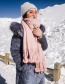 Fashion Pink Pure Color Decorated Scarf
