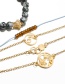 Fashion Gold Color Geometric Shape Decorated Bracelets(5pcs)