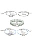 Fashion Silver Color Geometric Shape Decorated Bracelets(5pcs)