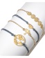 Fashion Gold Color Heart Shape Decorated Bracelets(4pcs)