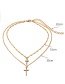Fashion Gold Color Cross Shape Decorated Necklace