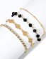 Fashion Gold Color Diamond Decorated Bracelet(4pcs)