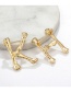Fashion Gold Color F Letter Shape Decorated Brooch