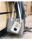 Fashion Light Gray Letter Pattern Decorated Shoulder Bag