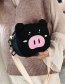 Fashion Black Pig Pattern Decorated Shoulder Bag