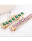 Fashion Pink Square Shape Gemstone Decorated Bracelet