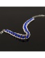 Fashion Sapphire Blue Full Diamond Design Simple Bracelet