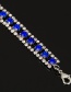 Fashion Sapphire Blue Full Diamond Design Simple Bracelet