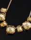 Fashion Gold Color Square Shape Diamond Decorated Choker