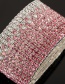 Fashion Silver Color+pink Color Matching Design Full Diamond Bracelet