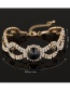 Fashion Blue+gold Color Bowknot Shape Design Hollow Out Bracelet