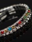 Fashion Silver Color Diamond Decorated Pure Color Bracelet