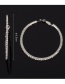 Fashion Black Circular Ring Design Pure Color Earrings