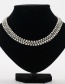 Fashion Silver Color Chain&diamond Design Pure Color Necklace