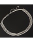 Fashion Silver Color Chain&diamond Design Pure Color Necklace