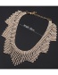 Fashion Gold Color Full Diamond Design Tassel Necklace