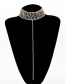 Fashion Silver Color Diamond Decorated Hollow Out Necklace