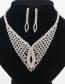 Fashion Silver Color Pure Color Design Hollow Out Jewelry Sets