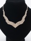 Fashion Silver Color Diamond Decorated Pure Color Necklace