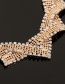 Fashion Gold Color Diamond Decorated Pure Color Necklace