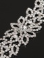 Fashion Silver Color Flowers Shape Design Full Diamond Bracelet