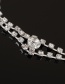 Fashion Silver Color Diamond Decorated Double Layer Hair Hoop