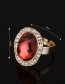 Fashion Sapphire Blue Oval Shape Diamond Decorated Ring