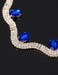 Fashion Multi-color Oval Shape Diamond Decorated Necklace