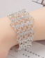 Fashion Silver Color Full Diamond Design Hollow Out Bracelet