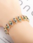 Fashion Green Oval Shape Diamond Decorated Bracelet
