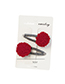 Lovely Red Fuzzy Ball Decorated Child Hair Clip(2pcs)