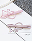Lovely Pink Cat Shape Design Pure Color Child Hairpin
