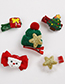 Lovely Red+green Hat&bowknot Decorated Hair Clip(4pcs)
