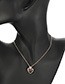 Fashion Gold Color Hollow Out Heart Shape Decorated Necklace