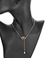 Fashion Gold Color Eye&diamond Decorated Long Necklace